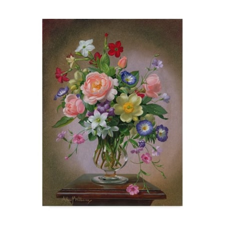 Albert Williams 'Roses Peonies And Freesias' Canvas Art,18x24